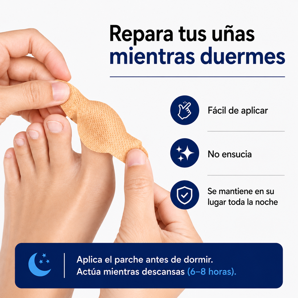 Parches reparadores para uñas